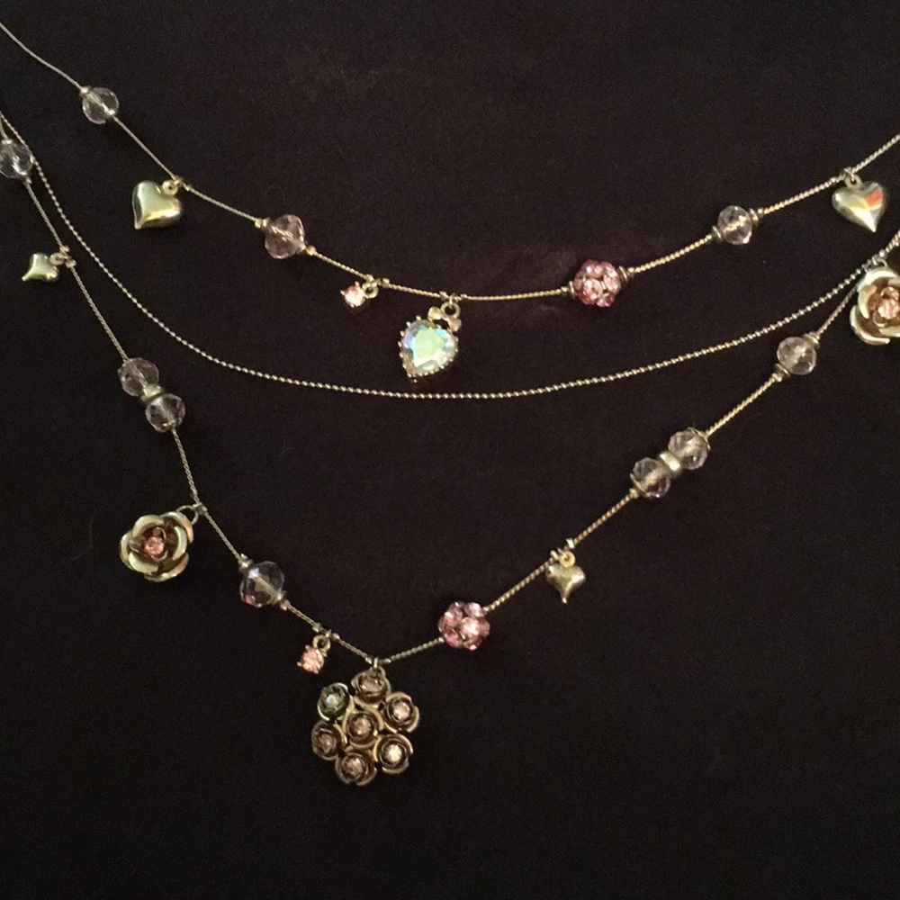 Betsy Johnson gold colored layered necklace